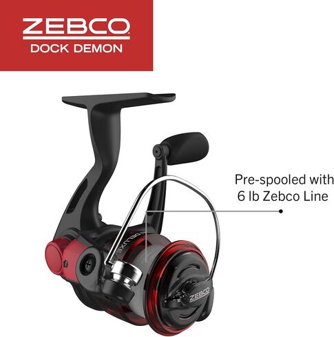 Zebco Dock Demon Spinning Reel or Spincast Reel and Fishing Rod Combo, 30-Inch Durable Fiberglass Rod, QuickSet Anti-Reverse Fishing Reel in Saudi Arabia