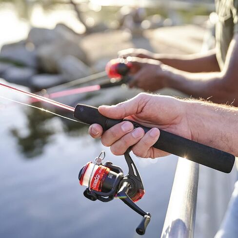 Zebco Dock Demon Spinning Reel or Spincast Reel and Fishing Rod Combo, 30-Inch Durable Fiberglass Rod, QuickSet Anti-Reverse Fishing Reel in Saudi Arabia