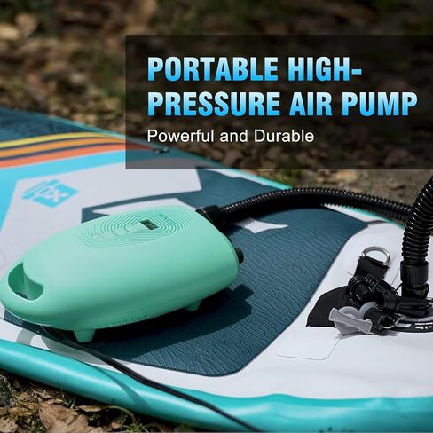 مضخة هواء كهربائية محمولة مزدوجة المراحل من جيفيسز، موصل سيارة تيار مستمر 12 فولت، مضخات ضغط عالية 20 باوند لكل انش مربع مع خرطوم، رقمية LCD وفوهة محول 6 صمامات للوح التجديف، القوارب القابلة للنفخ in Kuwait