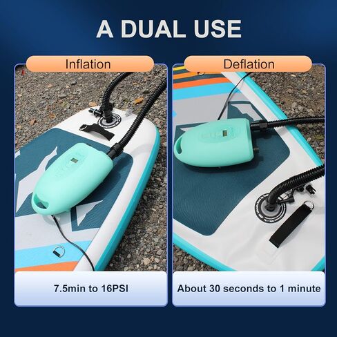 مضخة هواء كهربائية محمولة مزدوجة المراحل من جيفيسز، موصل سيارة تيار مستمر 12 فولت، مضخات ضغط عالية 20 باوند لكل انش مربع مع خرطوم، رقمية LCD وفوهة محول 6 صمامات للوح التجديف، القوارب القابلة للنفخ in Kuwait