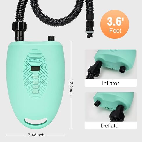 مضخة هواء كهربائية محمولة مزدوجة المراحل من جيفيسز، موصل سيارة تيار مستمر 12 فولت، مضخات ضغط عالية 20 باوند لكل انش مربع مع خرطوم، رقمية LCD وفوهة محول 6 صمامات للوح التجديف، القوارب القابلة للنفخ in Kuwait