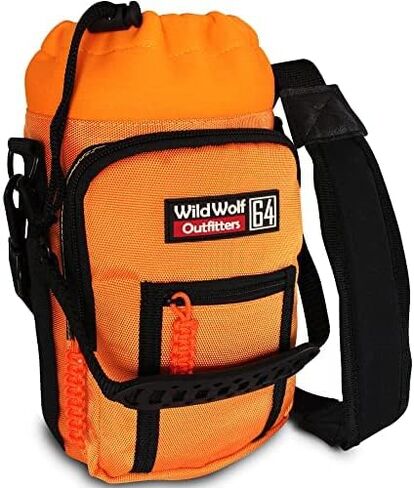 Wild Wolf Outfitters - أفضل حامل لزجاجات المياه رقم 1 لزجاجات سعة 64 أونصة - يمكنك حمل القارورة وحمايتها وعزلها باستخدام هذا الحامل من الدرجة العسكرية المزود بجيبين وحزام كتف مبطن قابل للتعديل. in Kuwait
