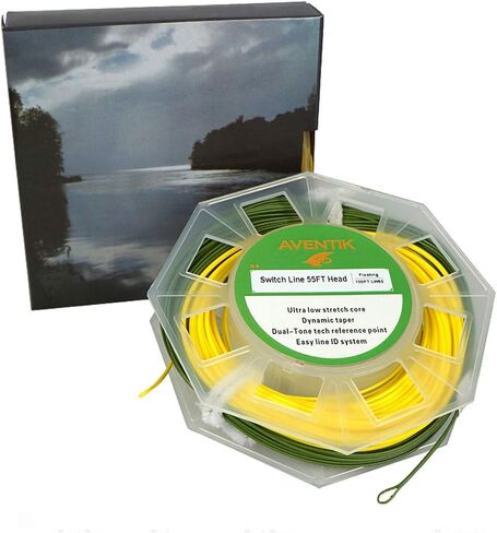 Riverruns Fly Lines 55ft Head Switch Line Ultra Low Stretch Switch Fly Lines Welded Loops Line ID Floating Switch Line 100-120ft in Saudi Arabia