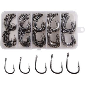 Live Bait Hooks Saltwater Fishing Hooks 100pcs Circle Hooks Kit 2X Stainless Steel Fishing Hooks Live Fishing Bait Hooks in Saudi Arabia