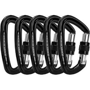 Locking Carabiner - 25kN 5600lb Climbing Carabiner Screw Gate D Shape Carabiner in Saudi Arabia