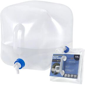 10 Litres Collapsible Water Container with Practical Spout Tap and Carry Handle, Camping Water Storage Carrier Jug for Outdoors Hiking, Foldable Portable Water Canteen - 2 PACK in Saudi Arabia