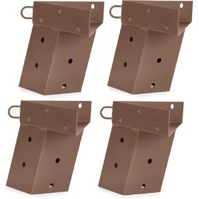 Deer Stand Brackets, 4x4 Green Powder Coated Steel Elevator Brackets for Outdoor Hunting Platform, Elevated Deer Blinds, Tower Stands, Box Blinds & Treehouse, 4 Pack Includes Mounting Accessories for