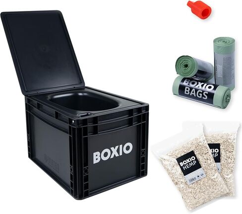 BOXIO Toilet - Portable Toilet, Camping Toilet, composting Toilet for car Camping, Boat or Camping. Mini Camping Toilet: 14,7" x 11,8" x 11,0" Made in Germany. in Kuwait