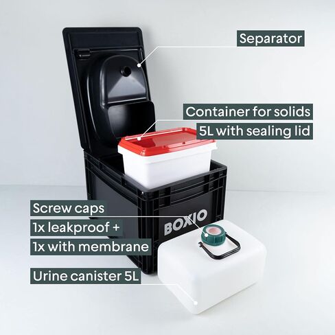 BOXIO Toilet - Portable Toilet, Camping Toilet, composting Toilet for car Camping, Boat or Camping. Mini Camping Toilet: 14,7" x 11,8" x 11,0" Made in Germany. in Kuwait