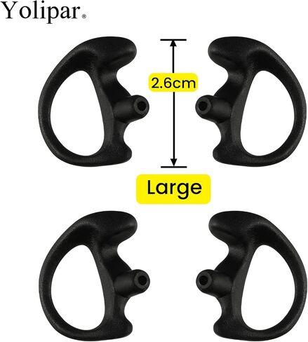 Replacement Soft Silicone Eardud Earmold for Walkie Talkie Audio kit Air Acoustic Tube Earpiece Headset (White, Small(1 Pair)) in Saudi Arabia