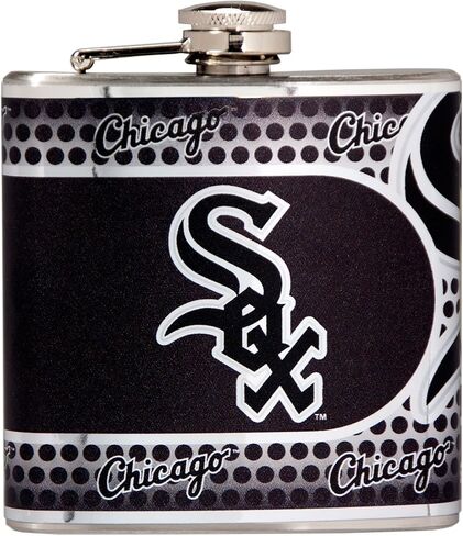 Great American Products MLB Stainless Steel Hip Flask with Metallic Graphics, 6-Ounce, Silver in Kuwait