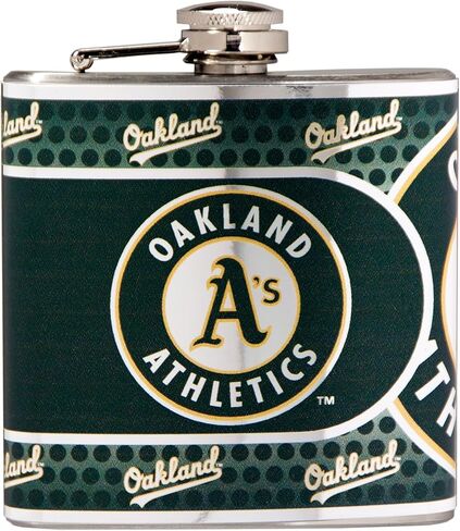 Great American Products MLB Stainless Steel Hip Flask with Metallic Graphics, 6-Ounce, Silver in Kuwait