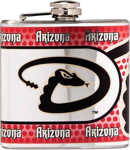 Great American Products MLB Stainless Steel Hip Flask with Metallic Graphics, 6-Ounce, Silver in Kuwait