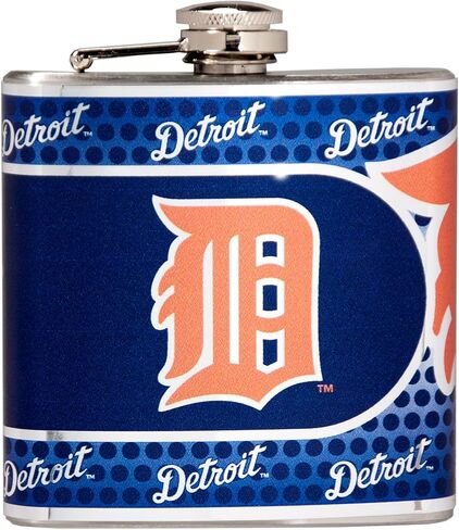 Great American Products MLB Stainless Steel Hip Flask with Metallic Graphics, 6-Ounce, Silver in Kuwait