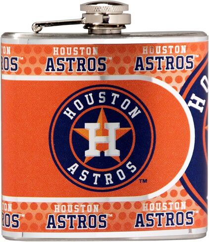Great American Products MLB Stainless Steel Hip Flask with Metallic Graphics, 6-Ounce, Silver in Kuwait