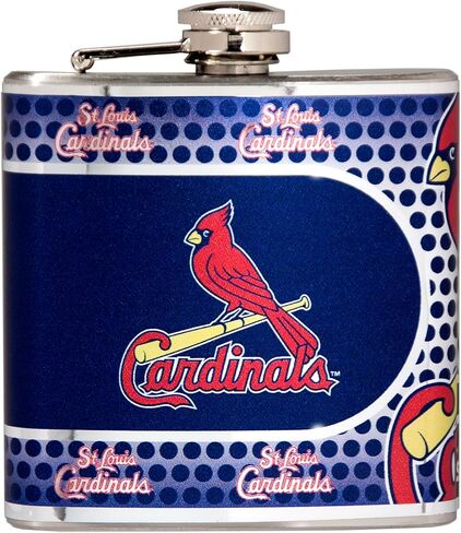Great American Products MLB Stainless Steel Hip Flask with Metallic Graphics, 6-Ounce, Silver in Kuwait