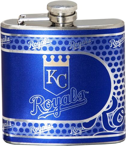Great American Products MLB Stainless Steel Hip Flask with Metallic Graphics, 6-Ounce, Silver in Kuwait