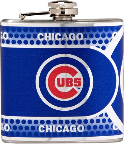 Great American Products MLB Stainless Steel Hip Flask with Metallic Graphics, 6-Ounce, Silver in Kuwait