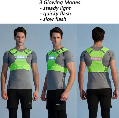 صدرية عاكسة للضوء للجري من فيلارفلاي مع أضواء LED، قابلة لإعادة الشحن عن طريق USB، قابلة للغسل في الغسالة، سترة وامضة للخصر قابلة للتعديل، معدات أمان وهدايا للرجال والنساء والأطفال in Kuwait