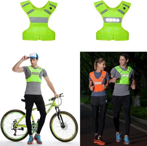 صدرية عاكسة للضوء للجري من فيلارفلاي مع أضواء LED، قابلة لإعادة الشحن عن طريق USB، قابلة للغسل في الغسالة، سترة وامضة للخصر قابلة للتعديل، معدات أمان وهدايا للرجال والنساء والأطفال in Kuwait