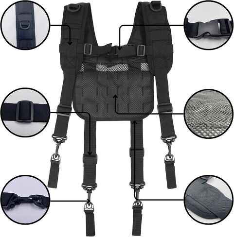 Tactical Police Suspenders for Duty Belt Harness Law Enforcement with Adjustable Strap and 4 Tool Belt Loops in Saudi Arabia