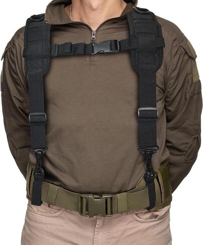 Tactical Police Suspenders for Duty Belt Harness Law Enforcement with Adjustable Strap and 4 Tool Belt Loops in Saudi Arabia