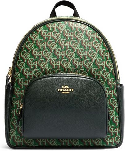 حقيبة ظهر نسائية من COACH (أخضر مونوجرام) in Kuwait