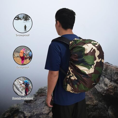 غطاء للمطر على الظهر من Storvyllf، عبوتين من غطاء حقيبة الظهر المقاوم للماء (35-50 لتر) للمشي لمسافات طويلة والتخييم والسفر وركوب الدراجات في الهواء الطلق، خفيف الوزن وصغير الحجم وقابل للحمل in Kuwait