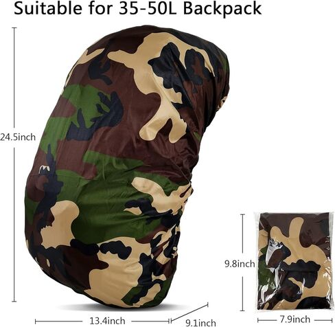 غطاء للمطر على الظهر من Storvyllf، عبوتين من غطاء حقيبة الظهر المقاوم للماء (35-50 لتر) للمشي لمسافات طويلة والتخييم والسفر وركوب الدراجات في الهواء الطلق، خفيف الوزن وصغير الحجم وقابل للحمل in Kuwait