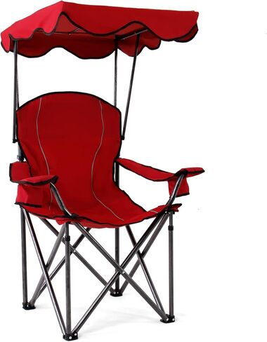 Camp Chair with Shade Canopy Folding Camping Recliner Chair with Carry Bag for Outdoor Camping Hiking Beach, Heavy Duty 350 LBS in Saudi Arabia