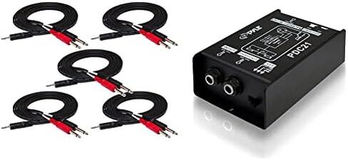 Hosa 3.5mm TRS to 1/4 inch TS Stereo Breakout Cables Bundle (10 Feet, 5 Feet) | Connect Audio Devices to Mixing Consoles in Saudi Arabia