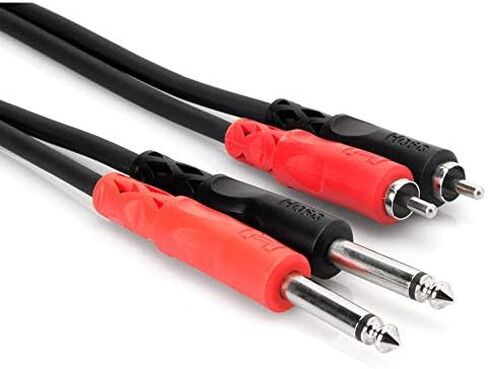 Hosa 3.5mm TRS to 1/4 inch TS Stereo Breakout Cables Bundle (10 Feet, 5 Feet) | Connect Audio Devices to Mixing Consoles in Saudi Arabia