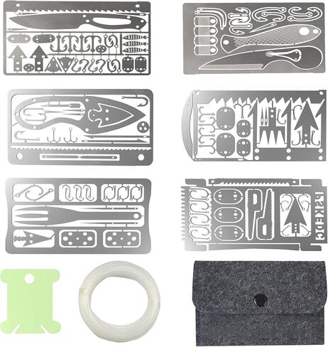 Moricher Survival Card Multitool Camping Gear with Fishing Line Multipurpose EDC Kit for Fishing Outdoor Hiking Hunting Gift Idea in Saudi Arabia