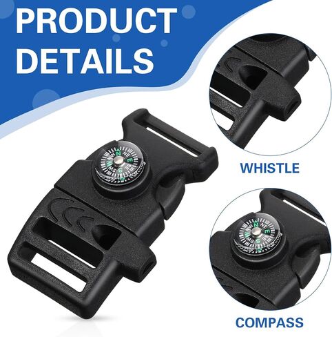 Jexine 50 Pcs Compass Buckle Clips Plastic Paracord Buckles in Kuwait
