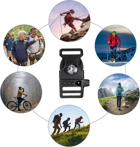 Jexine 50 Pcs Compass Buckle Clips Plastic Paracord Buckles in Kuwait