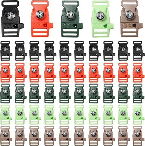Jexine 50 Pcs Compass Buckle Clips Plastic Paracord Buckles in Kuwait