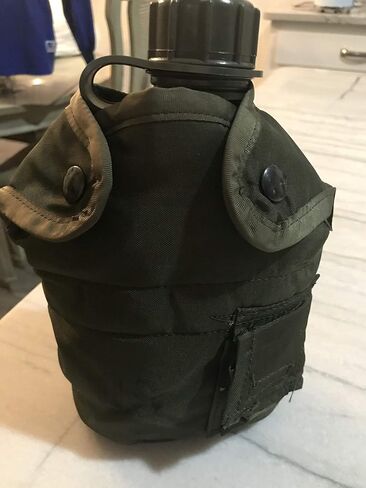 Military US Army 1 QT QUART CANTEEN COVER 1QT POUCH CARRIER OD w Clips GC in Saudi Arabia
