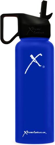 Xtreme Canteen- 40oz Double Wall, Vacuum Insulated, 18/8 Stainless Steel Wide Mouth Water Bottle with Xtreme Straw Lid in Kuwait