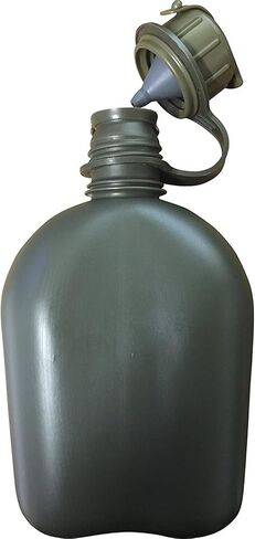 Sluice Monkey Canteen، 1-Quart، إصدار USGI، NSN 8465-01-115-0026، OD Green، مع غطاء M1 NBC in Kuwait