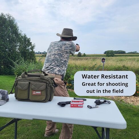 Orca Tactical Gun Range Bag – Compact Pistol Revolver Range Bag for Handguns and Ammo – Self Standing Gun Bag – Handgun Bag with Durable Double Stitching Lockable YKK Zippers in Kuwait