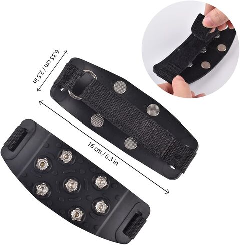 مرابط الجليد للأحذية والأحذية طويلة الرقبة، مقابض أحذية الثلج الجر، أحذية مضادة للانزلاق ذات 7 نقاط مدببة لأحذية المشي لمسافات طويلة، مقابض الثلج الجليدي للمشي لمسافات طويلة الخفيفة وتسلق صيد الأسماك على الجليد والمشي والركض وتسلق الجبال in Kuwait