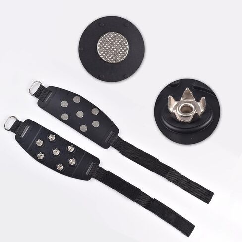 مرابط الجليد للأحذية والأحذية طويلة الرقبة، مقابض أحذية الثلج الجر، أحذية مضادة للانزلاق ذات 7 نقاط مدببة لأحذية المشي لمسافات طويلة، مقابض الثلج الجليدي للمشي لمسافات طويلة الخفيفة وتسلق صيد الأسماك على الجليد والمشي والركض وتسلق الجبال in Kuwait