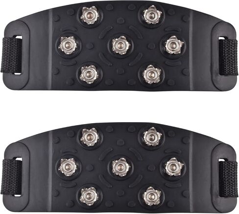 مرابط الجليد للأحذية والأحذية طويلة الرقبة، مقابض أحذية الثلج الجر، أحذية مضادة للانزلاق ذات 7 نقاط مدببة لأحذية المشي لمسافات طويلة، مقابض الثلج الجليدي للمشي لمسافات طويلة الخفيفة وتسلق صيد الأسماك على الجليد والمشي والركض وتسلق الجبال in Kuwait