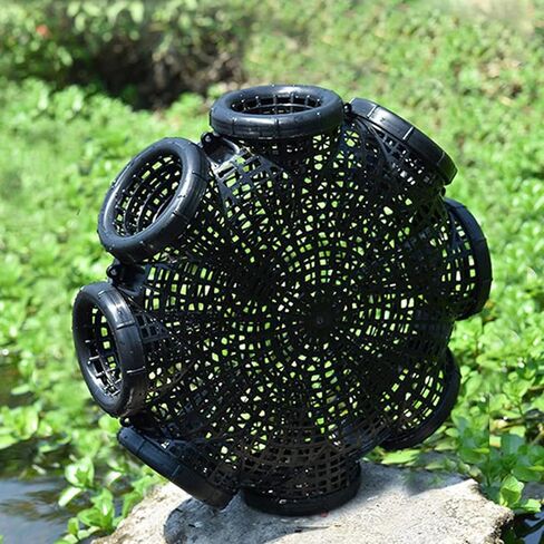 Minnow Traps for Bait Fish, Minnow Trap Crawfish Trap, Crab Pots for Crabbing, Fishing Cage Basket Plastic Outdoor EEL Loach Catching Basket, Durable Plastic Container Supplies Black Fish Net -A in Saudi Arabia