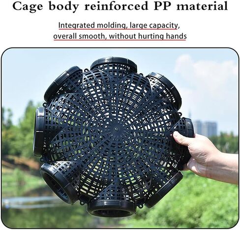 Minnow Traps for Bait Fish, Minnow Trap Crawfish Trap, Crab Pots for Crabbing, Fishing Cage Basket Plastic Outdoor EEL Loach Catching Basket, Durable Plastic Container Supplies Black Fish Net -A in Saudi Arabia