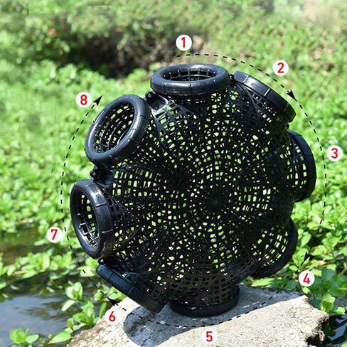 Minnow Traps for Bait Fish, Minnow Trap Crawfish Trap, Crab Pots for Crabbing, Fishing Cage Basket Plastic Outdoor EEL Loach Catching Basket, Durable Plastic Container Supplies Black Fish Net -A in Saudi Arabia