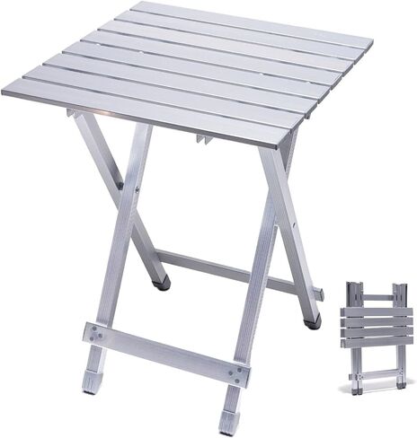 SUNNYFEEL 3 in 1 Folding Camping Table, Folding Stool, Folding Table, Footrest, Lightweight Up to 300 LBS, Easy to Carry, Portable Camp Stool for Beach, Fishing,Trip, Picnic, Lawn, Concert Outdoor in Kuwait
