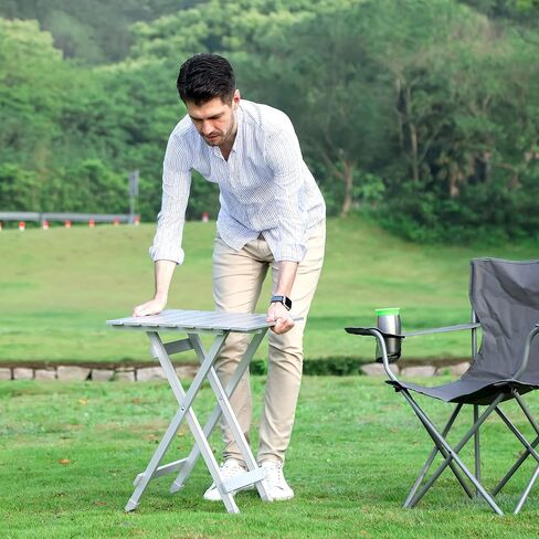 SUNNYFEEL 3 in 1 Folding Camping Table, Folding Stool, Folding Table, Footrest, Lightweight Up to 300 LBS, Easy to Carry, Portable Camp Stool for Beach, Fishing,Trip, Picnic, Lawn, Concert Outdoor in Kuwait