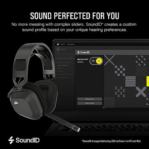 CORSAIR HS80 RGB WIRELESS Multiplatform Gaming Headset - Dolby Atmos - Lightweight Comfort Design - Broadcast Quality Microphone - iCUE Compatible - PC, Mac, PS5, PS4 - Black in Kuwait