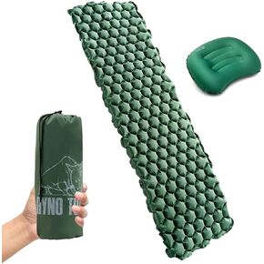 Ryno Tuff Camping Sleeping Pads and Camping Pillow Set - Ultralight Sleeping Pad for Camping, Backpacking Pad and Hiking Sleeping Pad- Ultralight and Packable Floor Sleeping Mat and Pillow Set